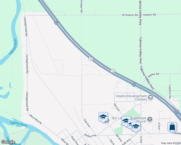 map of restaurants, bars, coffee shops, grocery stores, and more near 1104 2nd Avenue in Granger
