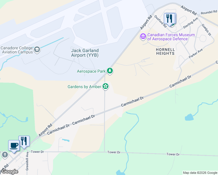 map of restaurants, bars, coffee shops, grocery stores, and more near 238 Little Down Lane in North Bay