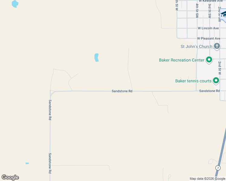 map of restaurants, bars, coffee shops, grocery stores, and more near 73 Sandstone Road in Baker