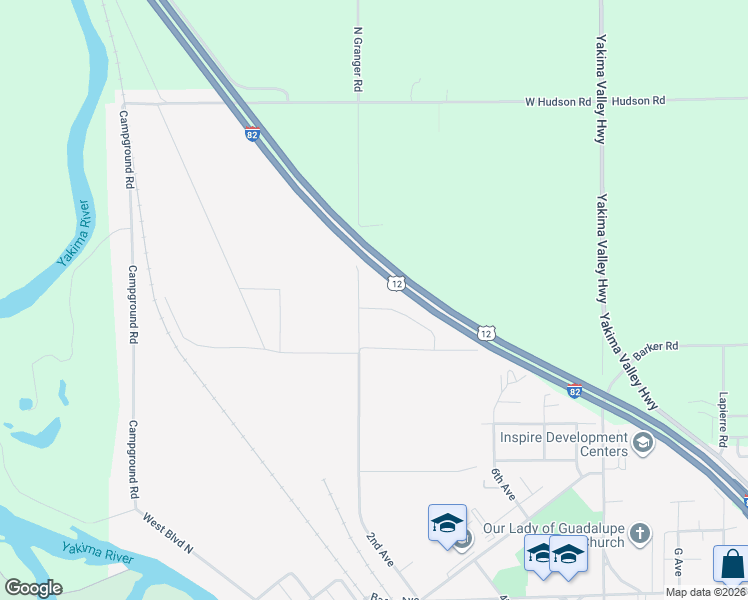 map of restaurants, bars, coffee shops, grocery stores, and more near 1104 2nd Avenue in Granger