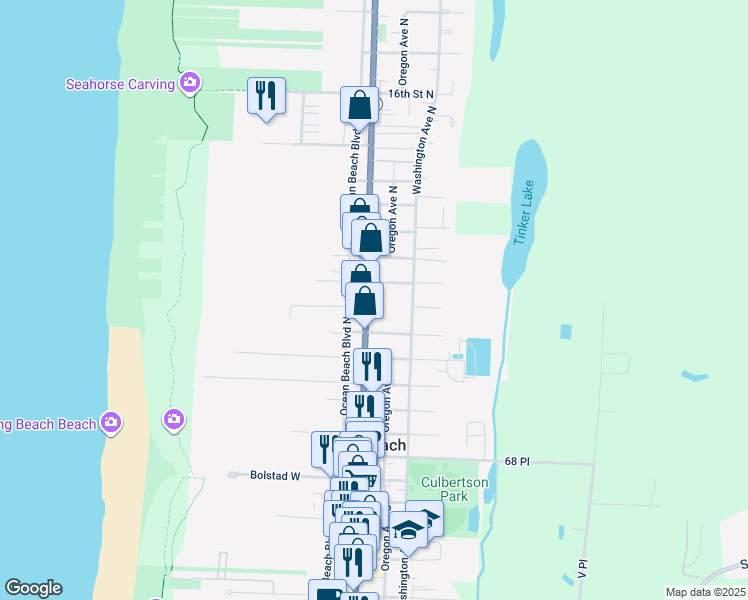 map of restaurants, bars, coffee shops, grocery stores, and more near 703 Pacific Avenue in Long Beach