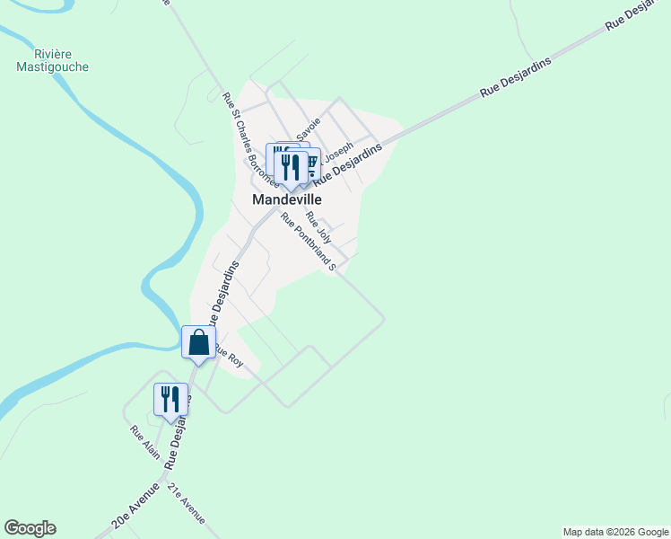 map of restaurants, bars, coffee shops, grocery stores, and more near Chemin du Lac Creux in Mandeville
