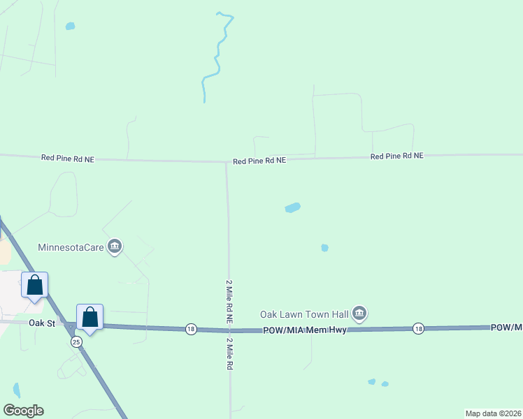 map of restaurants, bars, coffee shops, grocery stores, and more near 13836 2 Mile Road Northeast in Brainerd