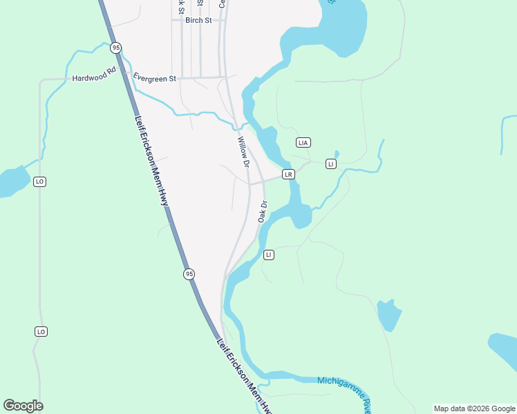 map of restaurants, bars, coffee shops, grocery stores, and more near Millionaire Street in Marquette County