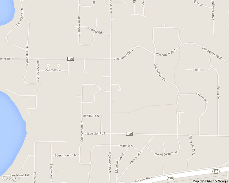 map of restaurants, bars, coffee shops, grocery stores, and more near 14276 Inglewood Drive North in Baxter