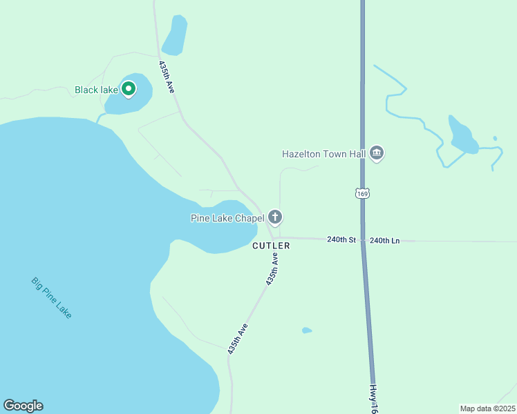 map of restaurants, bars, coffee shops, grocery stores, and more near 24058 435th Avenue in Aitkin