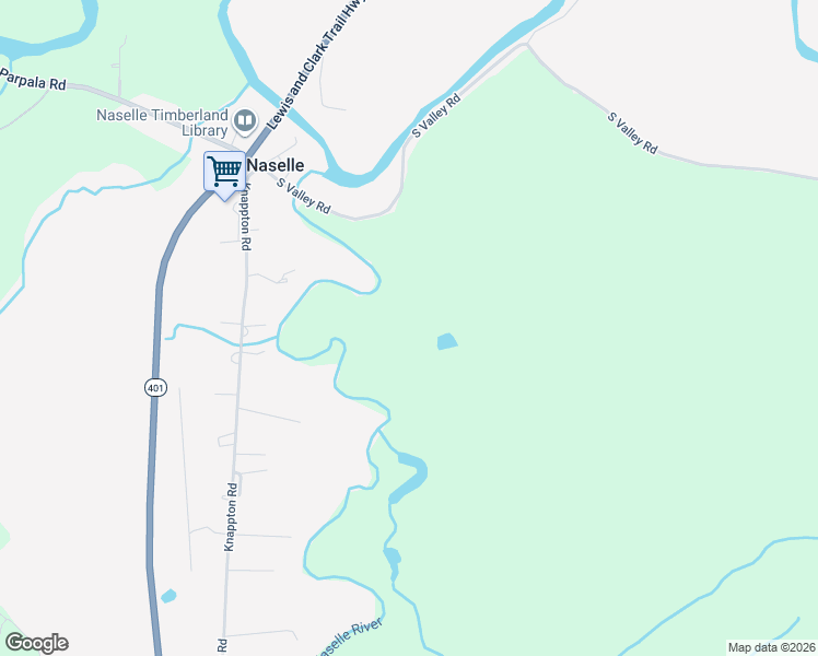 map of restaurants, bars, coffee shops, grocery stores, and more near 82 South Valley Road in Naselle