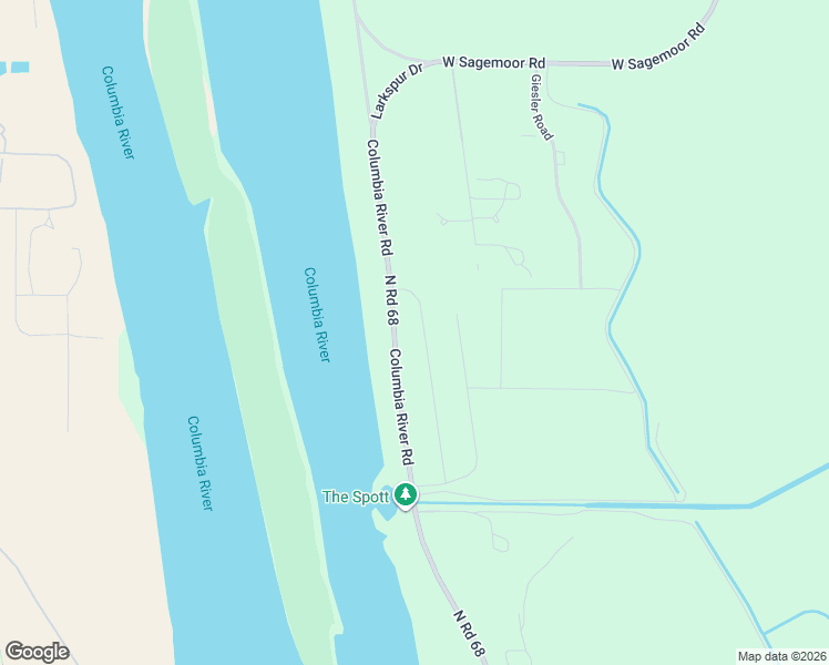 map of restaurants, bars, coffee shops, grocery stores, and more near 7464 Columbia River Road in Pasco