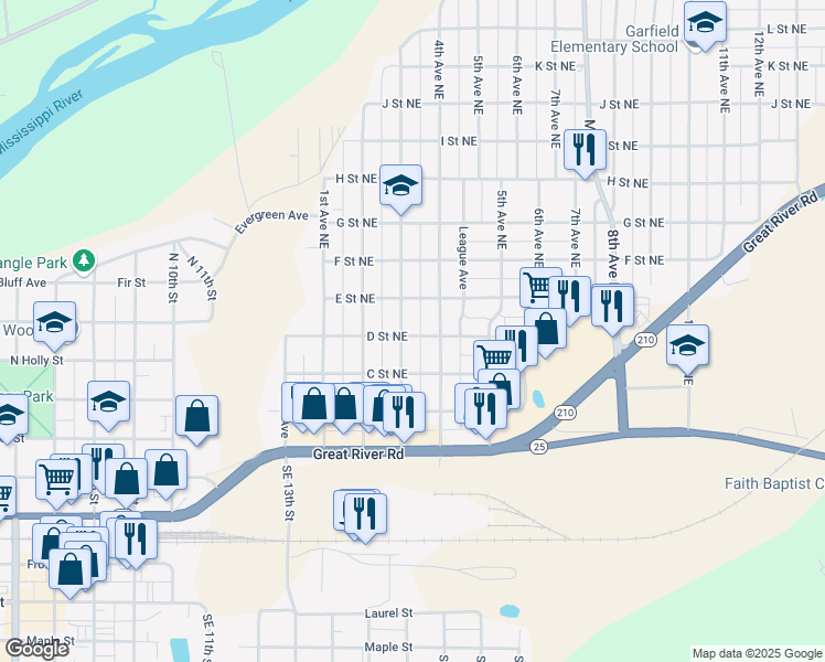 map of restaurants, bars, coffee shops, grocery stores, and more near 404 3rd Avenue Northeast in Brainerd