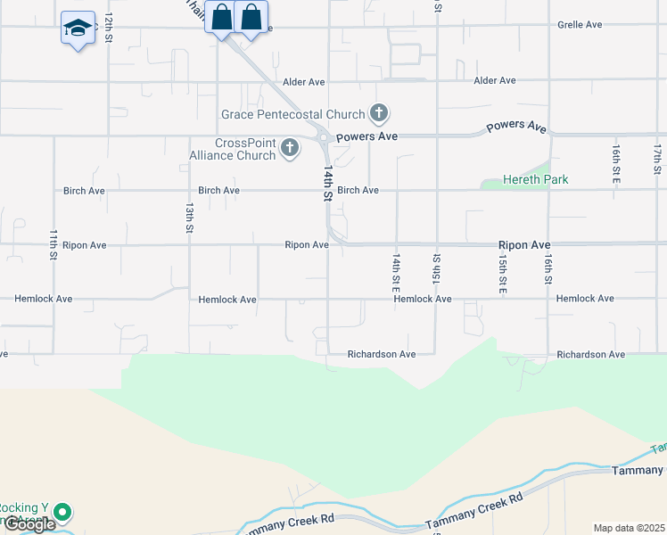 map of restaurants, bars, coffee shops, grocery stores, and more near 3809 14th Street in Lewiston