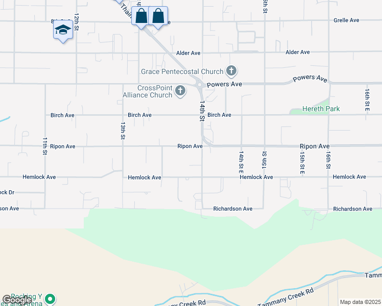 map of restaurants, bars, coffee shops, grocery stores, and more near 3812 14th Street in Lewiston