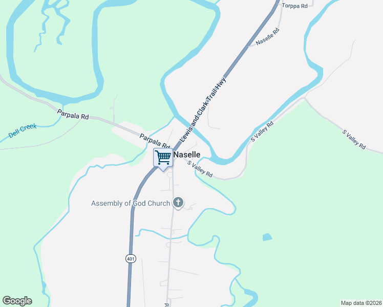 map of restaurants, bars, coffee shops, grocery stores, and more near 5 South Valley Road in Naselle