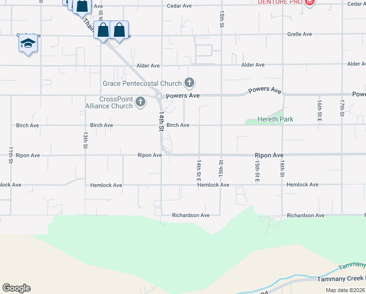 map of restaurants, bars, coffee shops, grocery stores, and more near 1415 Ripon Avenue in Lewiston