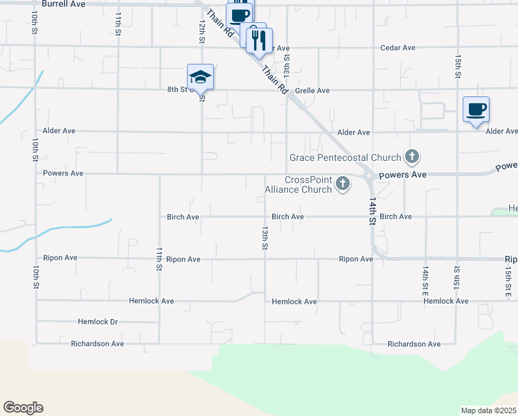 map of restaurants, bars, coffee shops, grocery stores, and more near 3716 13th Street in Lewiston