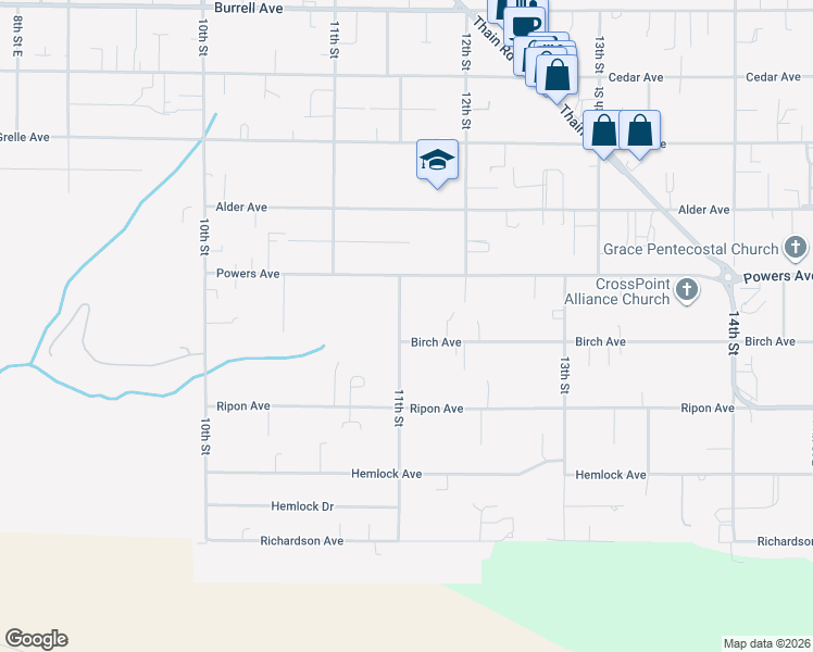 map of restaurants, bars, coffee shops, grocery stores, and more near 3715 11th Street in Lewiston