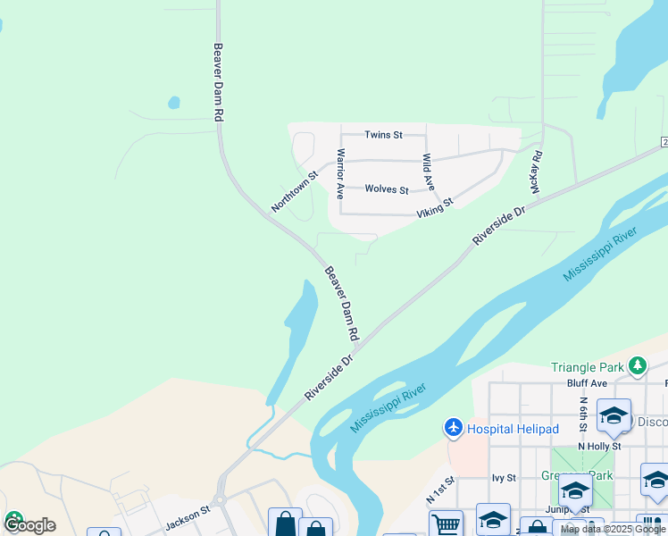 map of restaurants, bars, coffee shops, grocery stores, and more near 14890 Beaver Dam Road in Brainerd