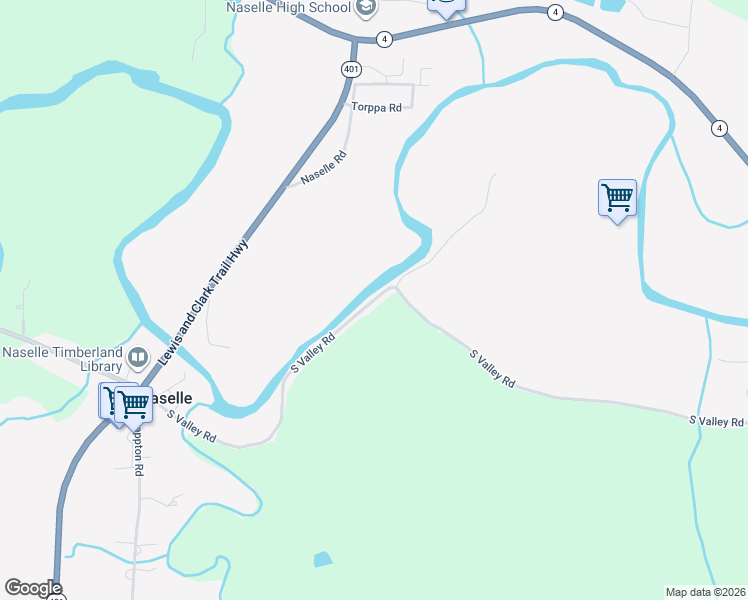 map of restaurants, bars, coffee shops, grocery stores, and more near 130 South Valley Road in Naselle