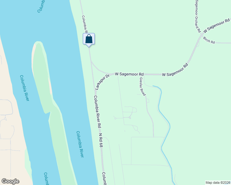 map of restaurants, bars, coffee shops, grocery stores, and more near 140 Larkspur Road in Pasco