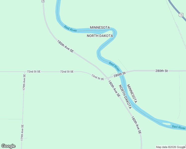 map of restaurants, bars, coffee shops, grocery stores, and more near 18049 County Road 8 in Wahpeton