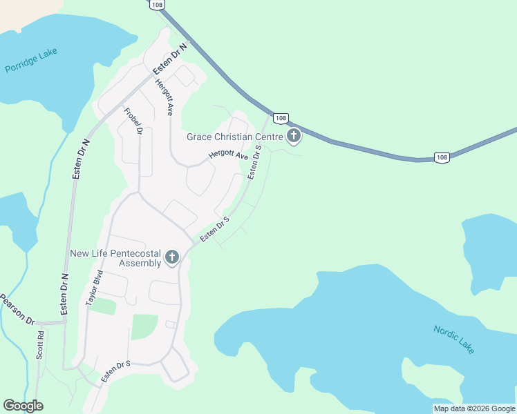 map of restaurants, bars, coffee shops, grocery stores, and more near 58 Colwill Drive in Elliot Lake