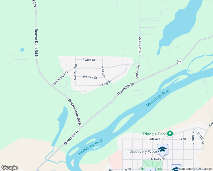map of restaurants, bars, coffee shops, grocery stores, and more near 9237 Viking Street in Brainerd