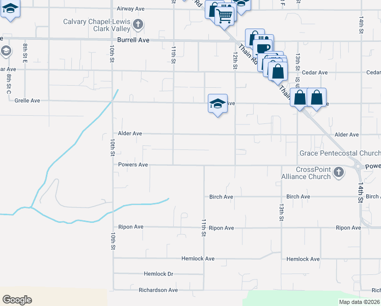 map of restaurants, bars, coffee shops, grocery stores, and more near 1113 Powers Avenue in Lewiston
