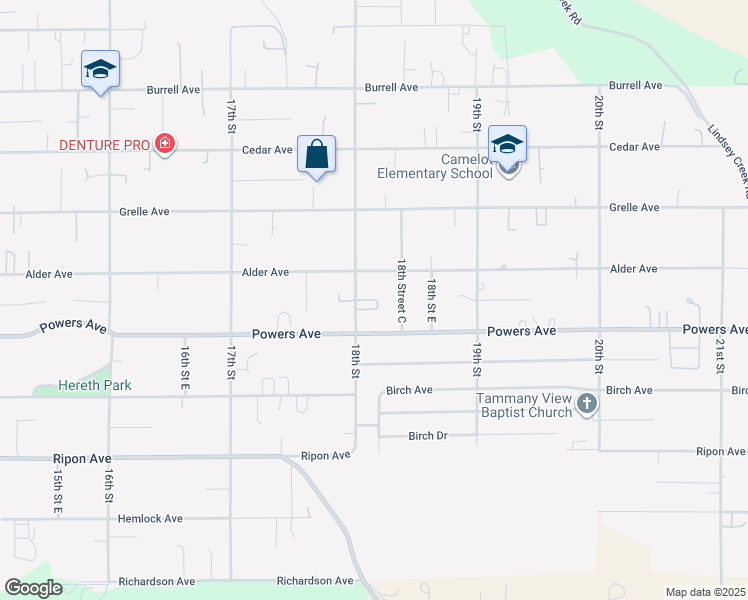 map of restaurants, bars, coffee shops, grocery stores, and more near 3629 1/2 18th Street in Lewiston