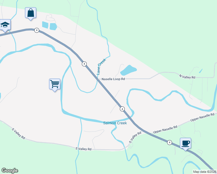 map of restaurants, bars, coffee shops, grocery stores, and more near 10 North Valley Road in Naselle