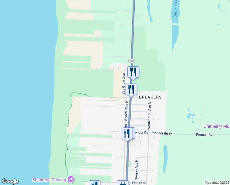 map of restaurants, bars, coffee shops, grocery stores, and more near 220 26th Street Northwest in Long Beach