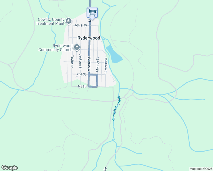 map of restaurants, bars, coffee shops, grocery stores, and more near 114 Madison Street in Ryderwood