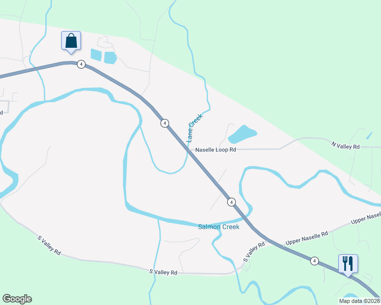map of restaurants, bars, coffee shops, grocery stores, and more near 10 North Valley Road in Naselle