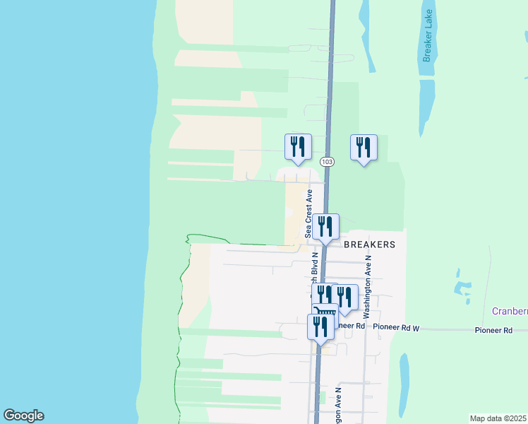 map of restaurants, bars, coffee shops, grocery stores, and more near 140 28th Street Northwest in Long Beach