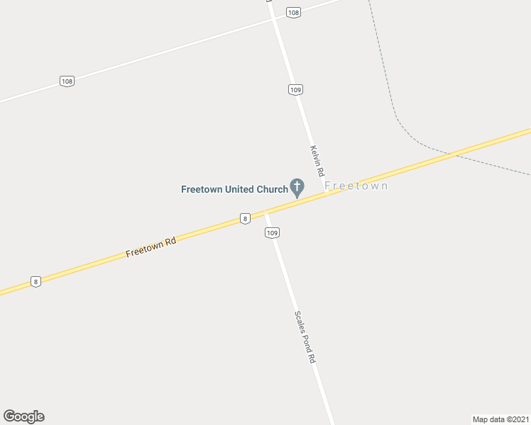 map of restaurants, bars, coffee shops, grocery stores, and more near Freetown Road in Freetown