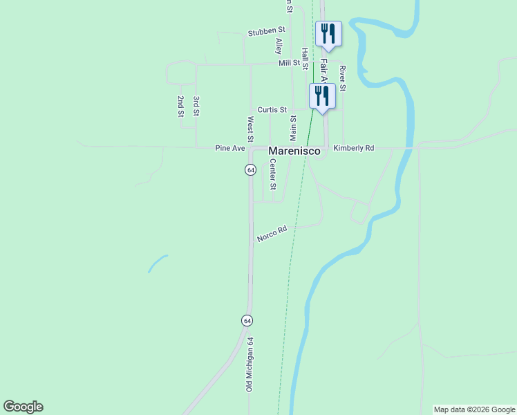 map of restaurants, bars, coffee shops, grocery stores, and more near 514 Presque Isle St in Marenisco