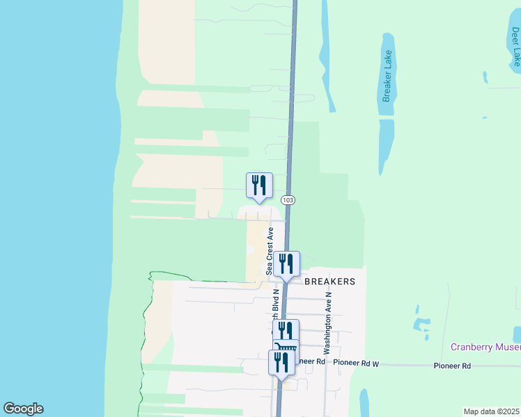 map of restaurants, bars, coffee shops, grocery stores, and more near 130 28th Street Northwest in Long Beach