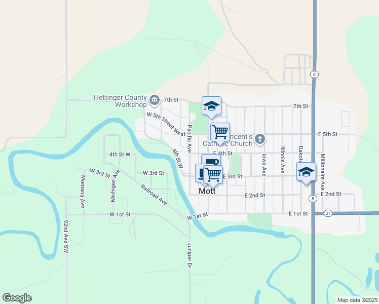map of restaurants, bars, coffee shops, grocery stores, and more near 336 Pacific Avenue in Mott