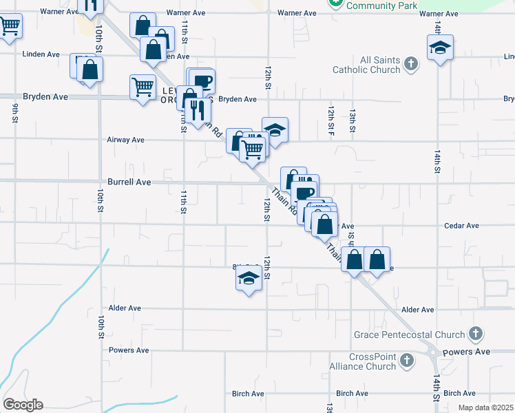 map of restaurants, bars, coffee shops, grocery stores, and more near 3510 12th Street in Lewiston