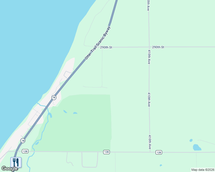 map of restaurants, bars, coffee shops, grocery stores, and more near 40737 285th Street in Battle Lake