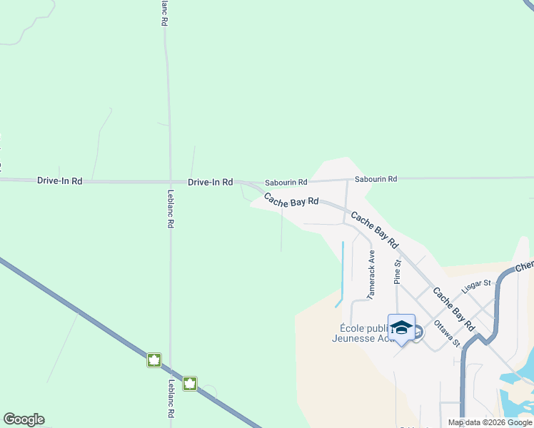 map of restaurants, bars, coffee shops, grocery stores, and more near 644 Drive-In Road in West Nipissing