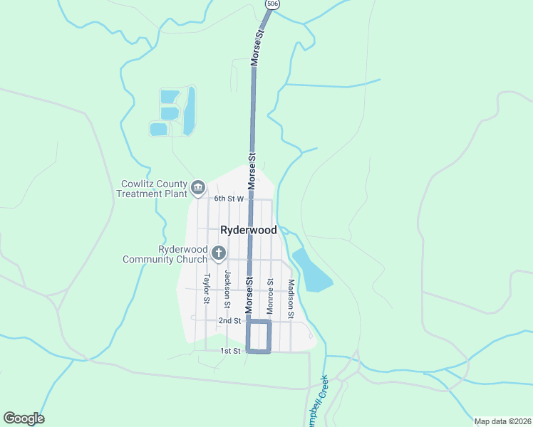 map of restaurants, bars, coffee shops, grocery stores, and more near 507 Monroe Street in Ryderwood