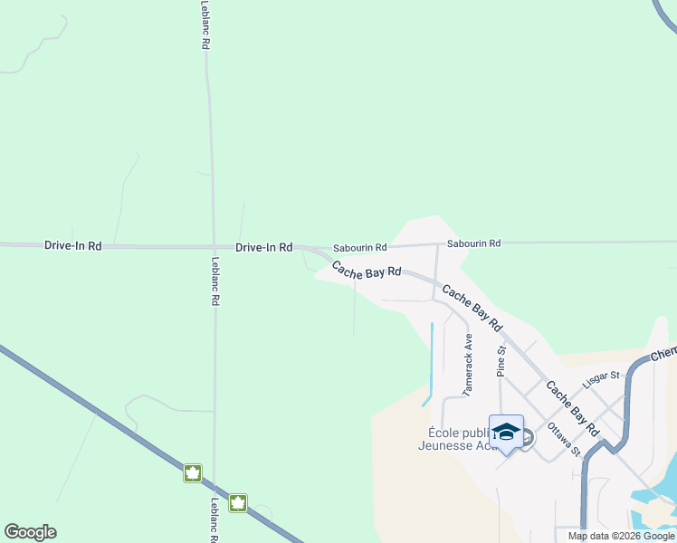 map of restaurants, bars, coffee shops, grocery stores, and more near 644 Drive-In Road in Sturgeon Falls