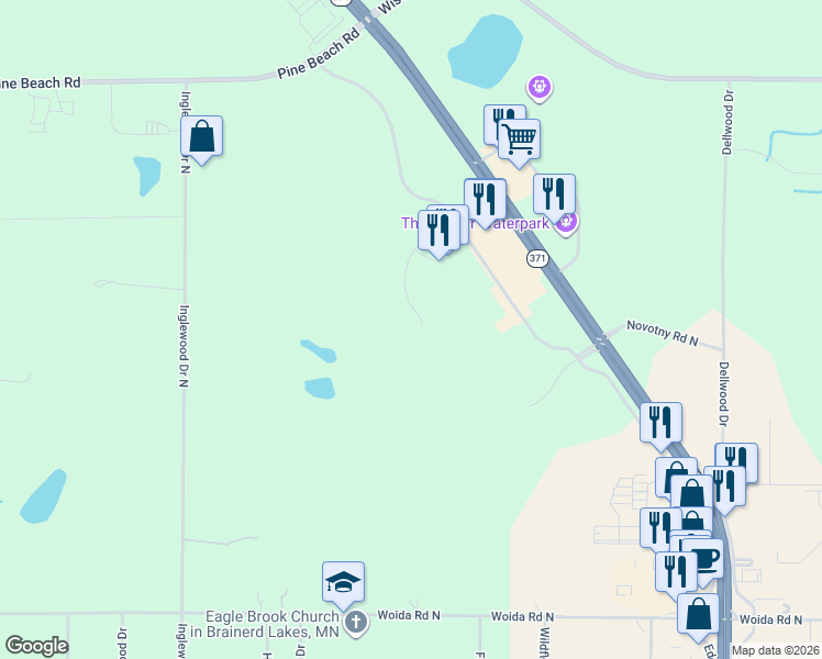 map of restaurants, bars, coffee shops, grocery stores, and more near in Baxter