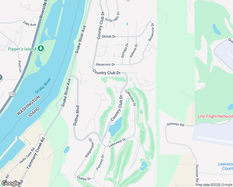 map of restaurants, bars, coffee shops, grocery stores, and more near 3810 Country Club Drive in Lewiston