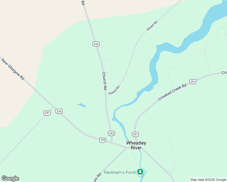 map of restaurants, bars, coffee shops, grocery stores, and more near 734 Stead Road in New Glasgow