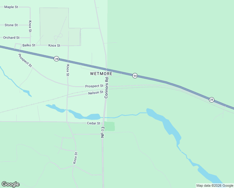 map of restaurants, bars, coffee shops, grocery stores, and more near 6184N National Forest Development Road 13 in Alger County