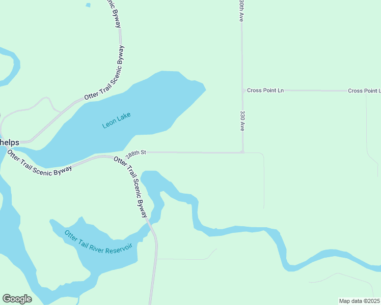 map of restaurants, bars, coffee shops, grocery stores, and more near 288th Street in Otter Tail County