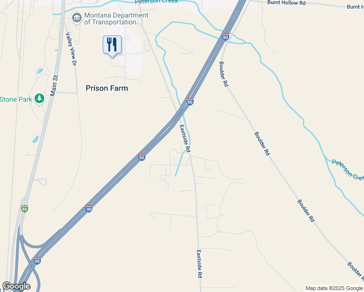 map of restaurants, bars, coffee shops, grocery stores, and more near 690 Eastside Road in Deer Lodge