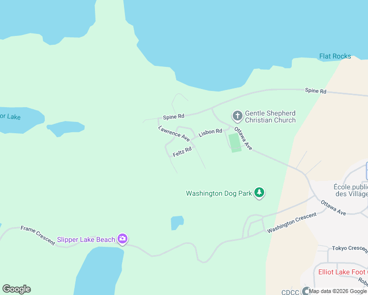 map of restaurants, bars, coffee shops, grocery stores, and more near 7 Feltz Road in Elliot Lake