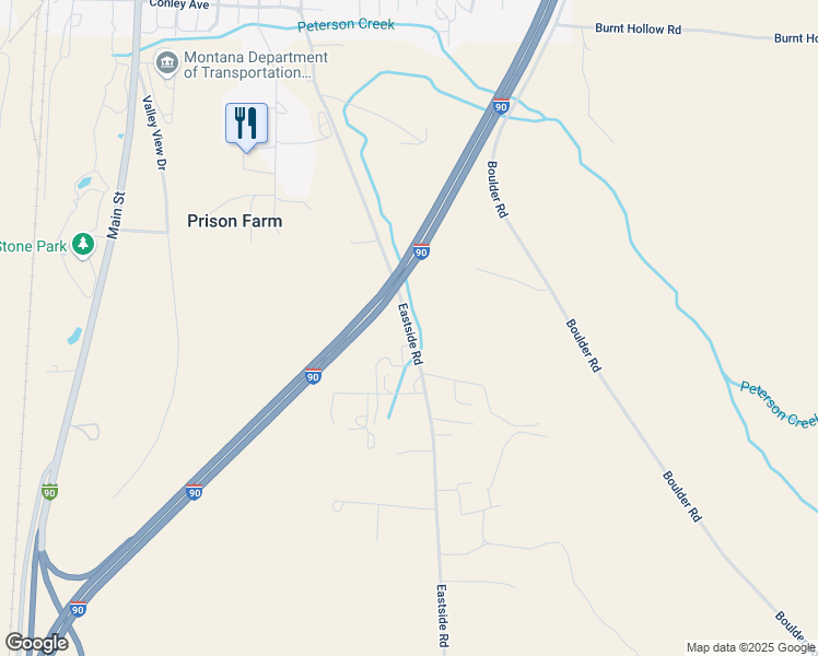 map of restaurants, bars, coffee shops, grocery stores, and more near 690 Eastside Road in Deer Lodge