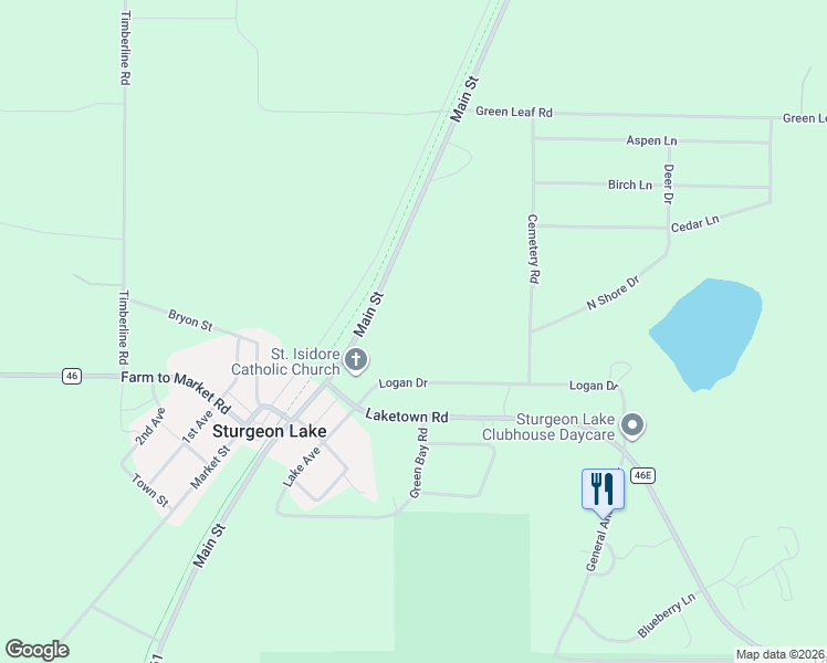map of restaurants, bars, coffee shops, grocery stores, and more near in Sturgeon Lake